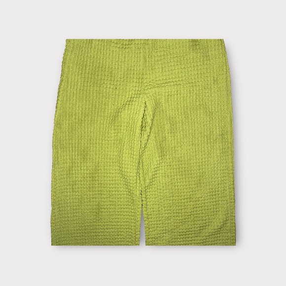 Zara Lime Green Wide Leg Knit Pants - Picture 2 of 5